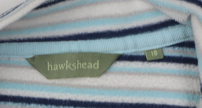 Hawkshead Women's Blue Striped Pullover Sweatshirt, Size 18