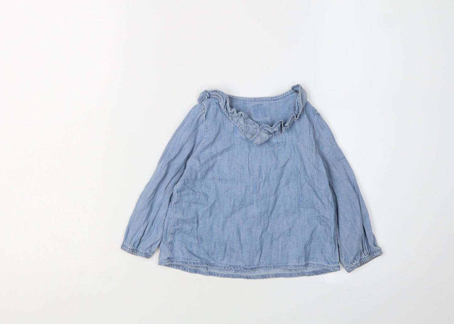 GAP Unisex Baby Blue Denim Blouse, 18-24 Months, Casual Style