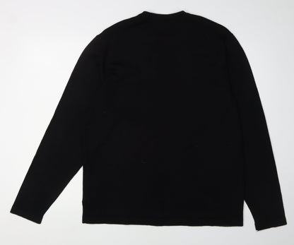 Hugo Boss Men's Black Wool Pullover Jumper, Size L