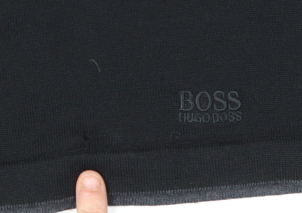 Hugo Boss Men's Black Wool Pullover Jumper, Size L