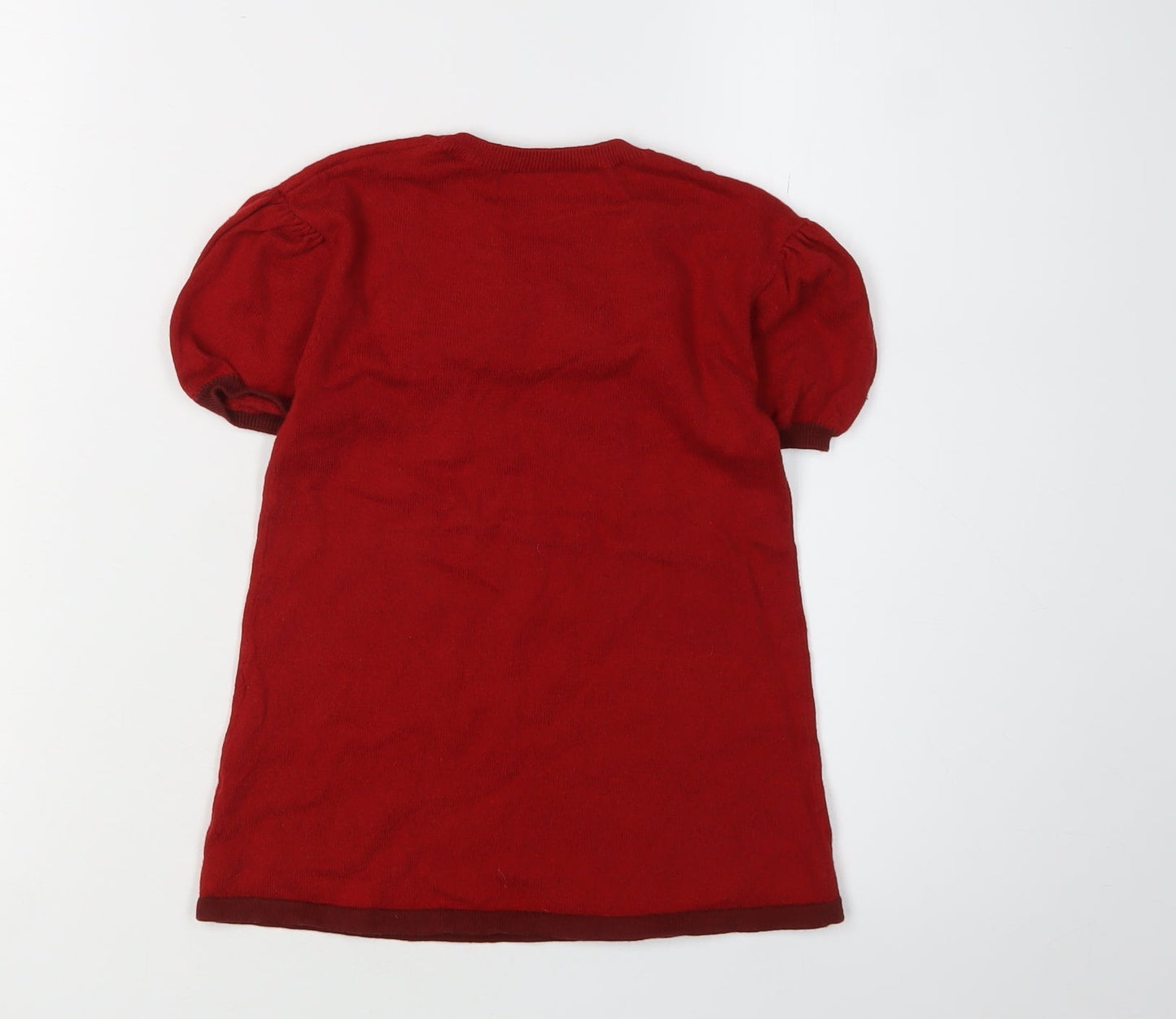 H&M Red Cotton Girls T-Shirt with Bow, Size 2 Years