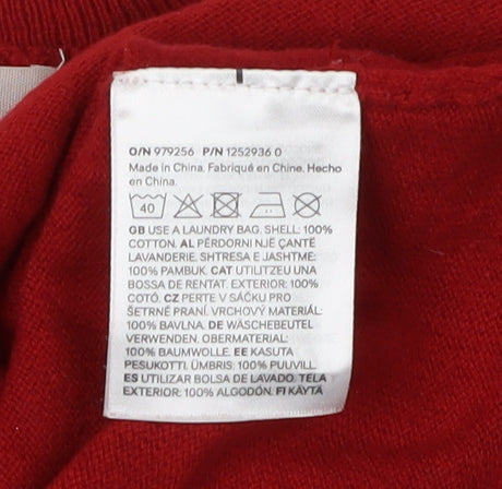 H&M Red Cotton Girls T-Shirt with Bow, Size 2 Years