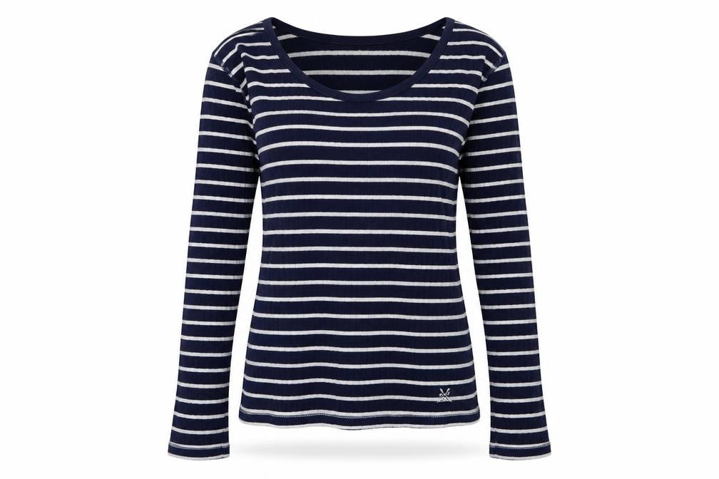 Womens UK Size 12 Crew Clothing Co. Blue Basic T-Shirt