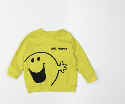 Unisex Yellow Mr. Men Pullover Jumper 6-9 Months