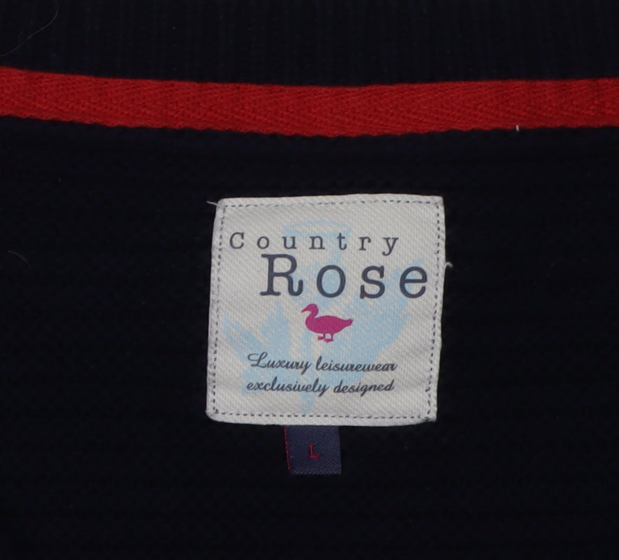 Womens UK Size L Country Rose Black Pullover Jumper