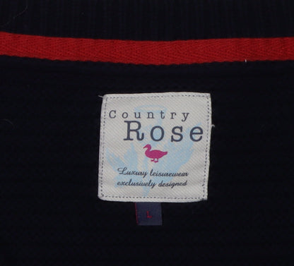 Womens UK Size L Country Rose Black Pullover Jumper