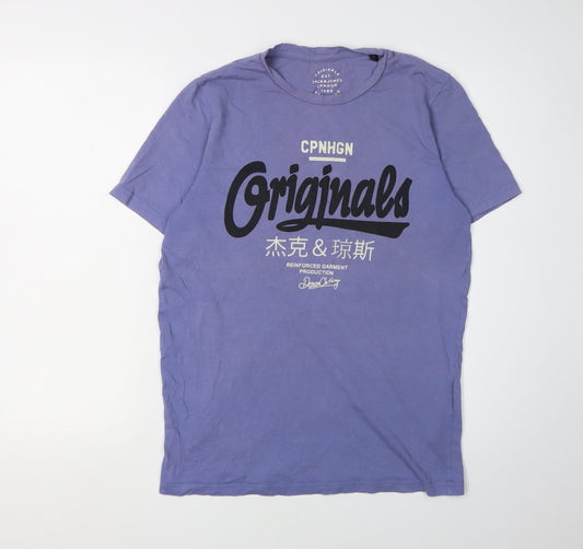 Jack & Jones Men's Purple Graphic Print T-Shirt M