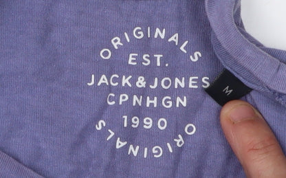Mens UK Size M JACK & JONES Purple  T-Shirt