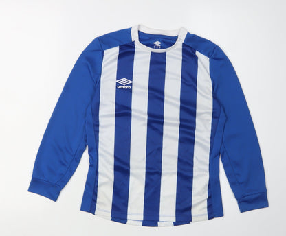 Umbro Boys Blue/White Striped Football Jersey, Size 8-9