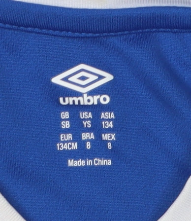 Umbro Boys Blue/White Striped Football Jersey, Size 8-9