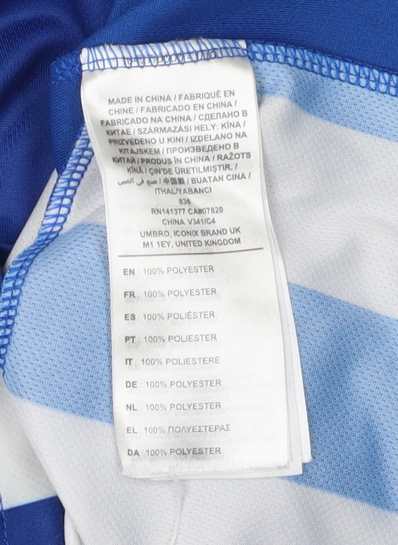 Umbro Boys Blue/White Striped Football Jersey, Size 8-9