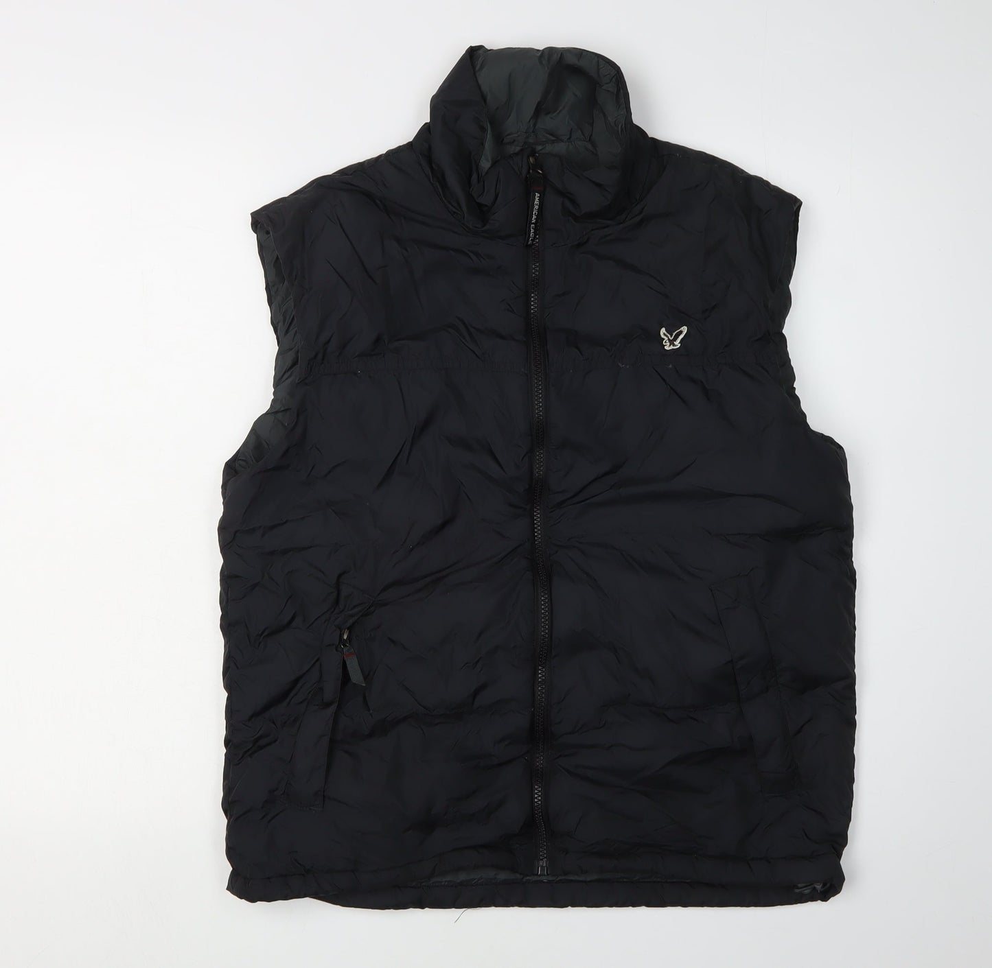 American Eagle Men's Black Puffer Waistcoat S