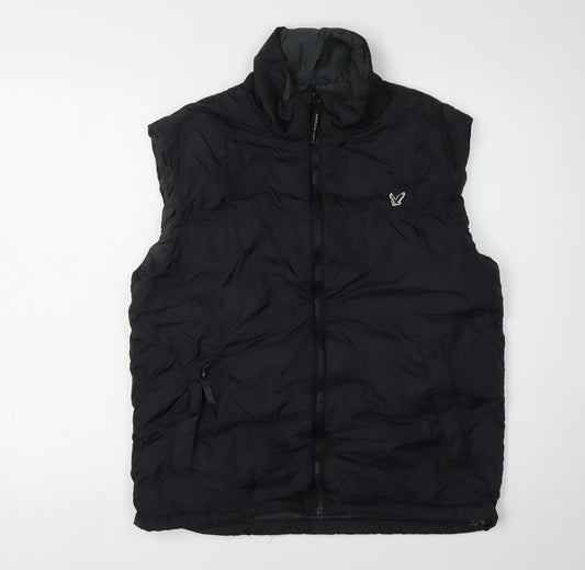American Eagle Men's Black Puffer Waistcoat S