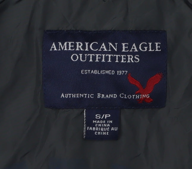 American Eagle Men's Black Puffer Waistcoat S