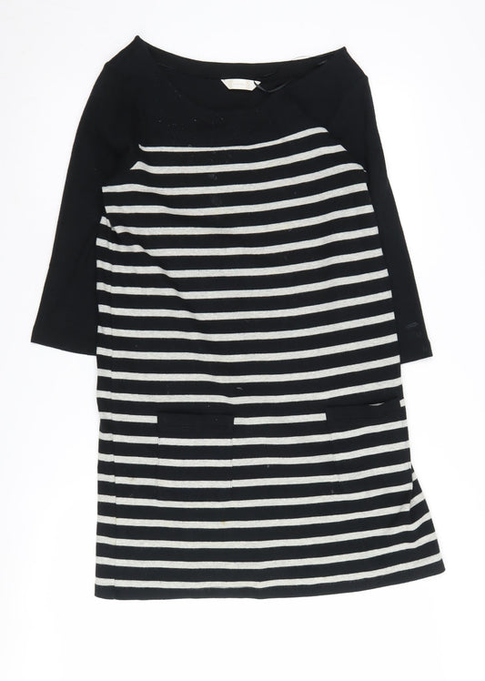 BHS Women's Black Striped Shift Dress Size 12