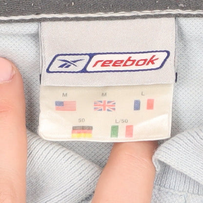 Reebok Men's Blue Polo Shirt M Collared Logo Short Sleeve