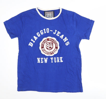 Biaggio Women's Blue Vintage T-Shirt - Large