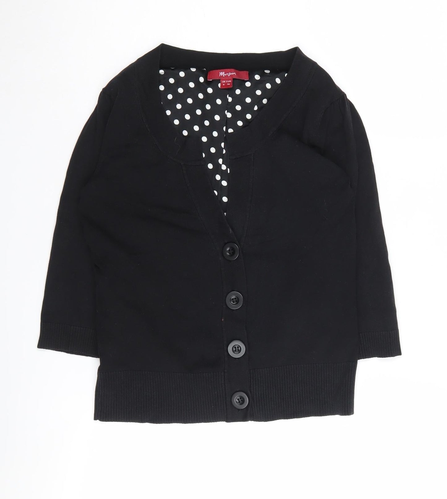 Womens UK Size 8 Monsoon Black Cardigan Jumper