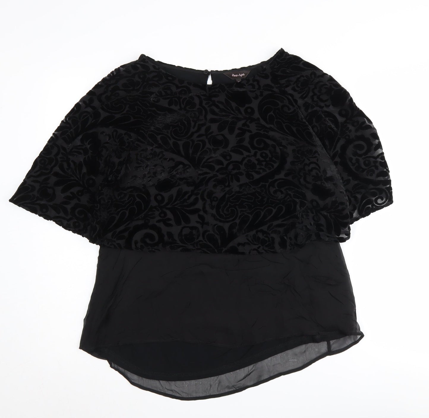 Womens UK Size 10 Phase Eight Black Tunic Blouse
