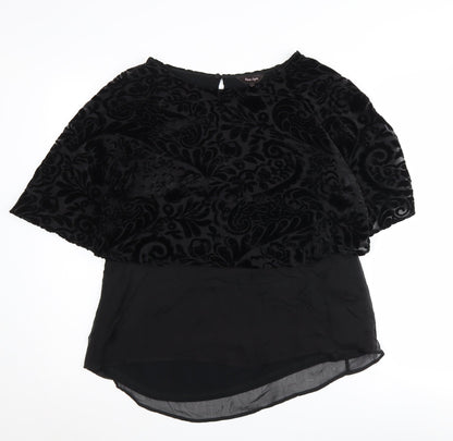Womens UK Size 10 Phase Eight Black Tunic Blouse