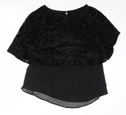 Womens UK Size 10 Phase Eight Black Tunic Blouse