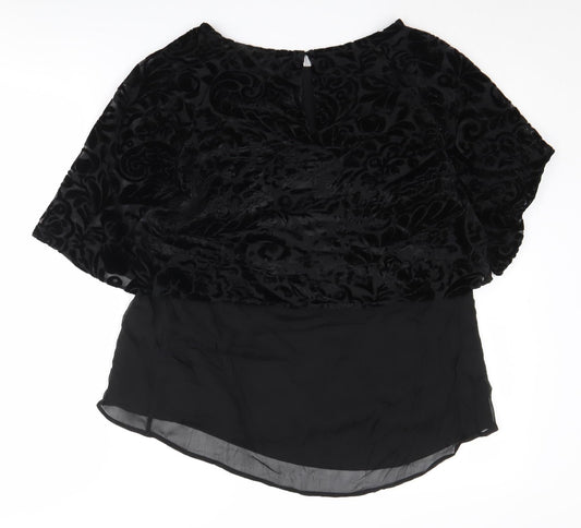 Womens UK Size 10 Phase Eight Black Tunic Blouse