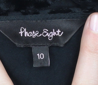 Womens UK Size 10 Phase Eight Black Tunic Blouse