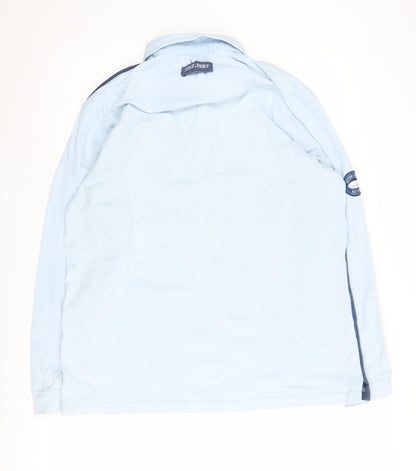 Cotton Traders Men's Blue Long Sleeve Polo L