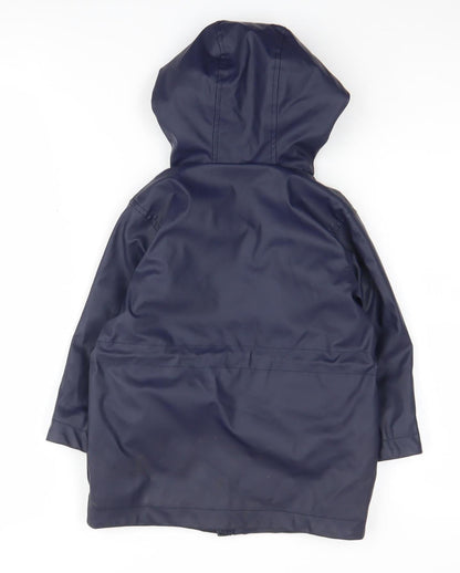 John Lewis Girls Blue Hooded Parka Jacket 3 Years