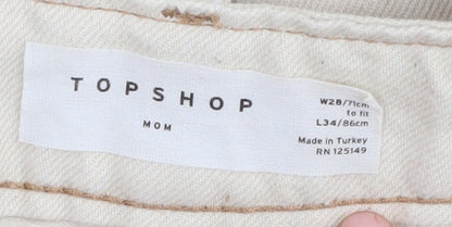 Topshop Women’s Beige Mom Jeans Size 28