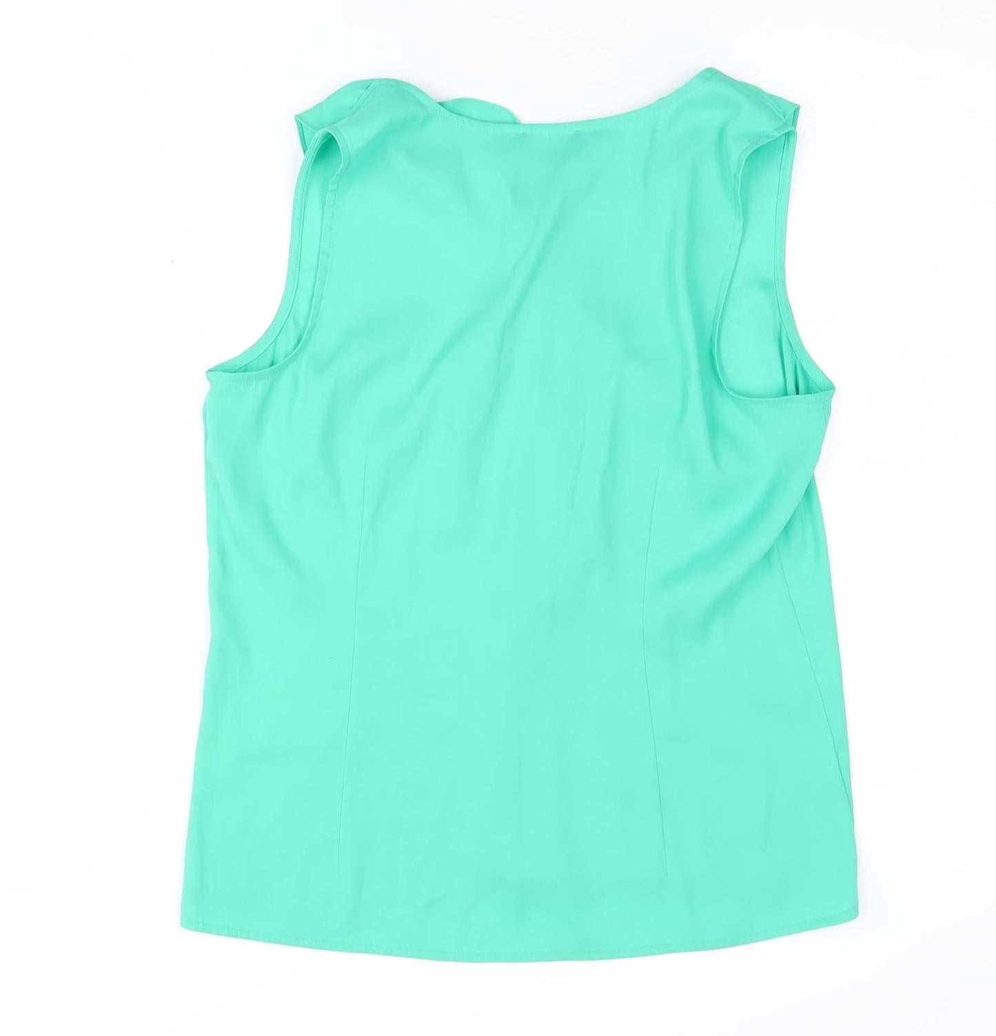 Ann Taylor Green Ruffle Blouse - Sleeveless, Petite Size 8