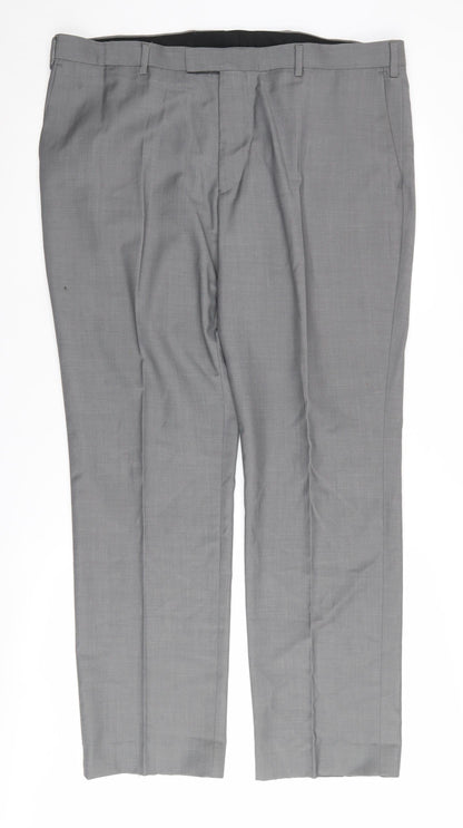 Next Men's Grey Dress Pants, Size 38 Regular - Formal Wear