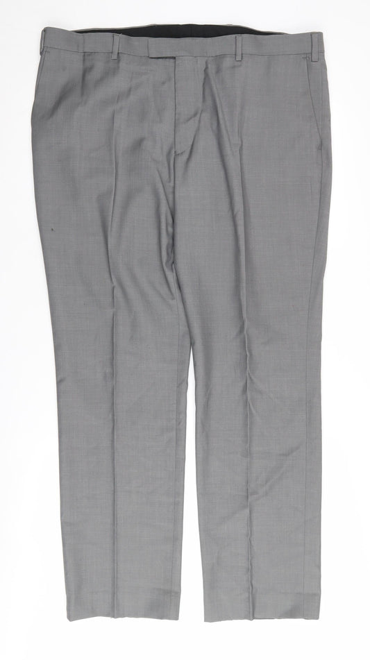 Next Men's Grey Dress Pants, Size 38 Regular - Formal Wear