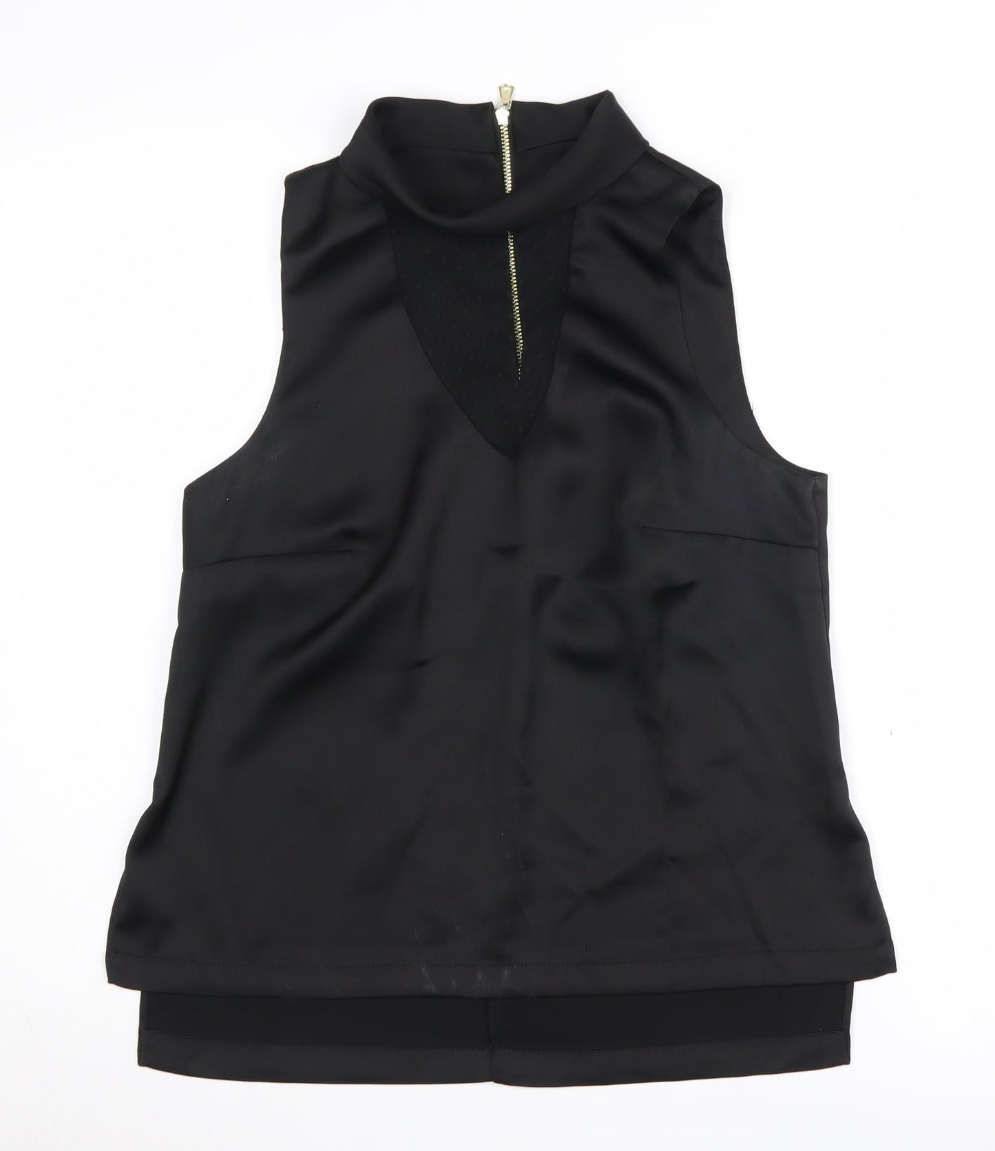 Womens UK Size 10 River Island Black Tunic Blouse