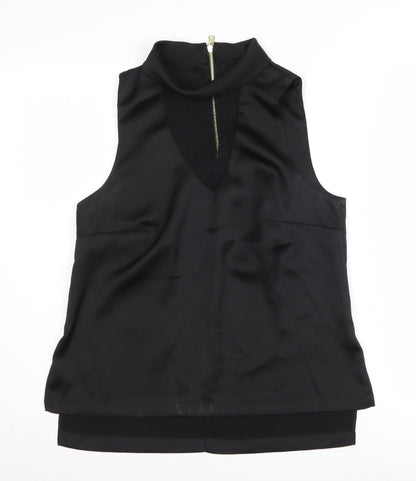 Womens UK Size 10 River Island Black Tunic Blouse