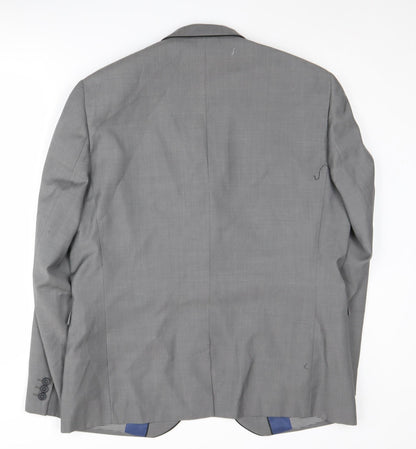 Next Men's Grey Single-Breasted Blazer - Size 44R