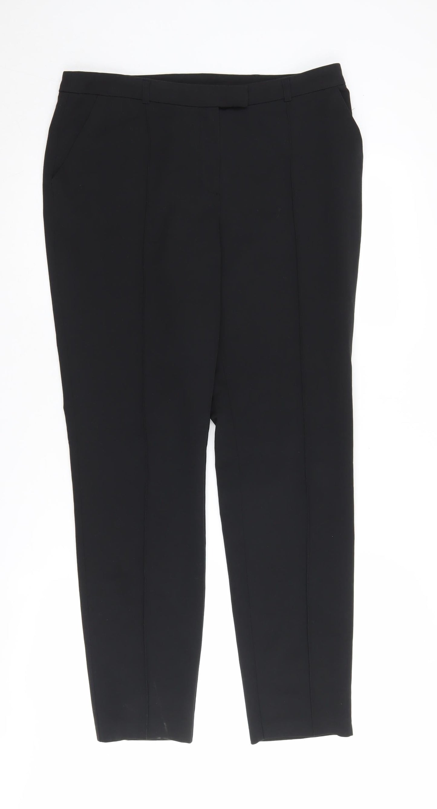 Womens UK Size 12 Red Herring Regular Fit Business Casual Black Trousers