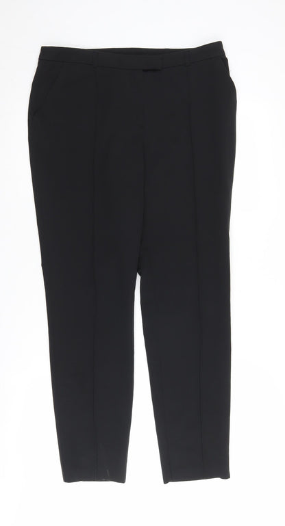 Womens UK Size 12 Red Herring Regular Fit Business Casual Black Trousers