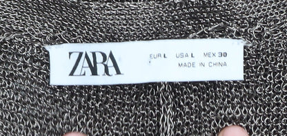 Womens UK Size 12 Zara Grey Full Zip Jumper