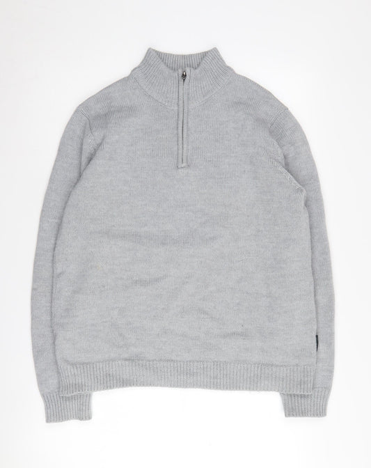 Womens UK Size L French Connection Grey Full Zip Jumper
