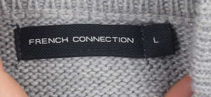 Womens UK Size L French Connection Grey Full Zip Jumper