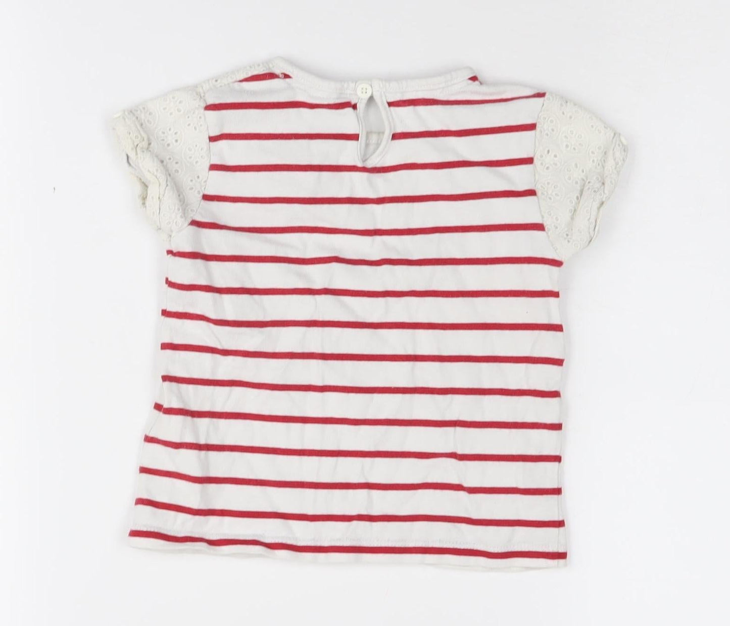 Jasper Conran Girls Striped T-Shirt, Red/White, 2-3 Years