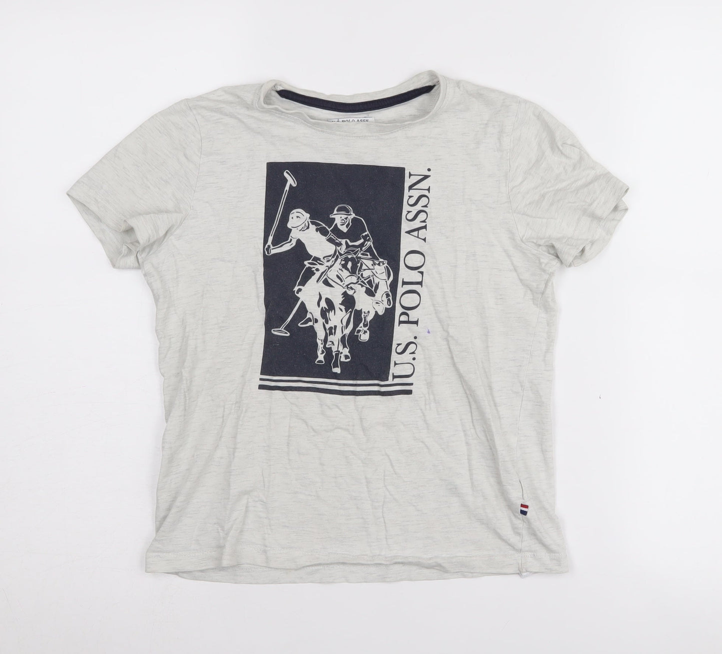 U.S. Polo Assn. Boys Grey Graphic T-Shirt, Size 8-9 Years