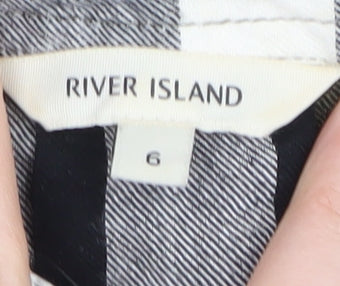 Womens UK Size 6 River Island Multicoloured Basic Button-Up