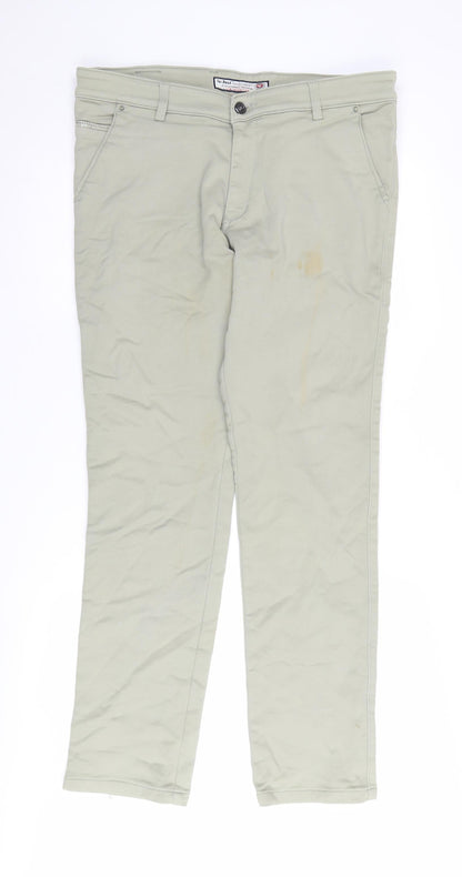 In-Just Men's Beige Chino Trousers, Size 36, Regular Fit