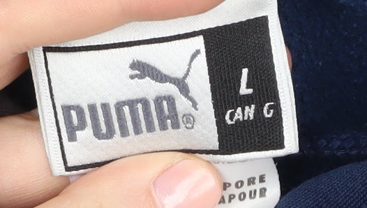 Mens UK Size L PUMA Blue Pullover Hoodie