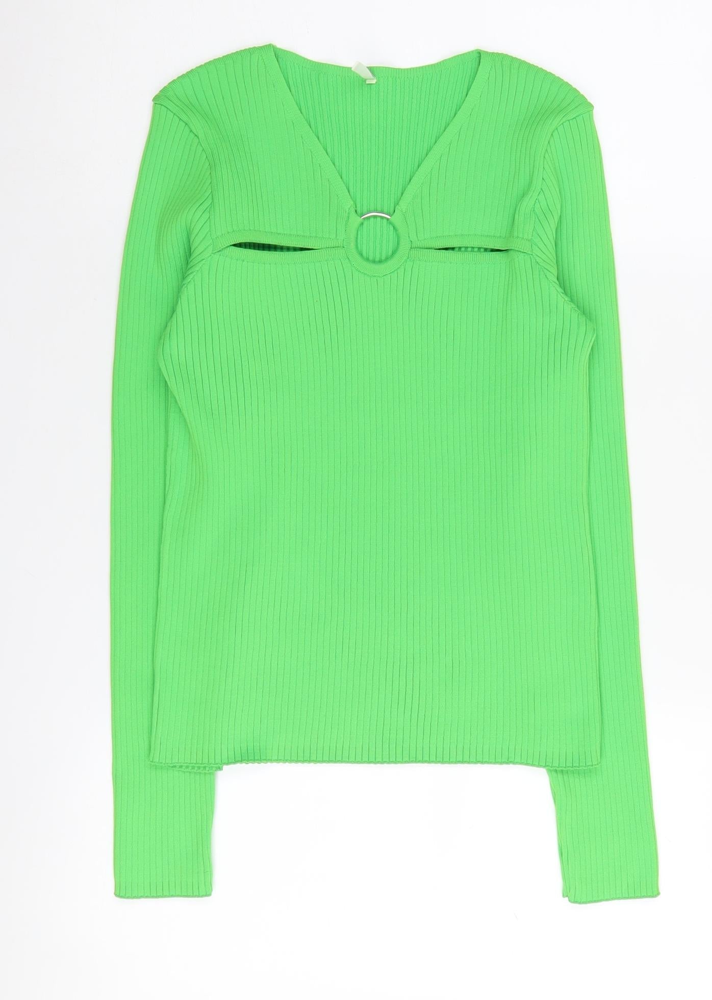 Womens UK Size L Only Green Pullover Jumper