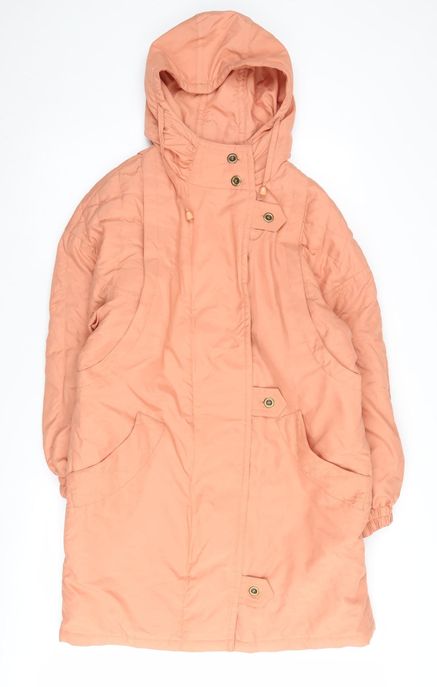 Classic Woman Pink Hooded Parka Coat Size 10
