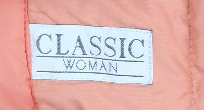 Classic Woman Pink Hooded Parka Coat Size 10