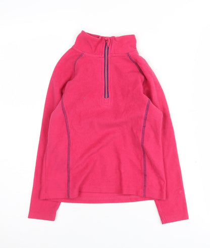 Crane Girls Pink Fleece 1/4 Zip Sweatshirt, 5-6 Years